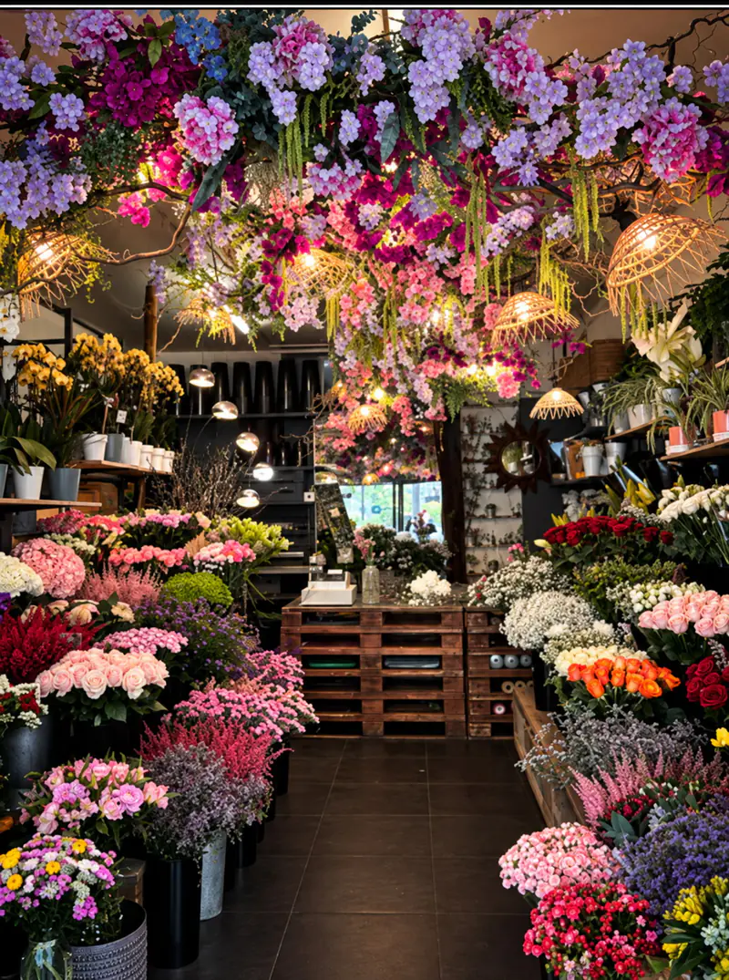 Intérieur de la boutique Fleurs d'Italie, boulevard Vincent Auriol, Paris 13e